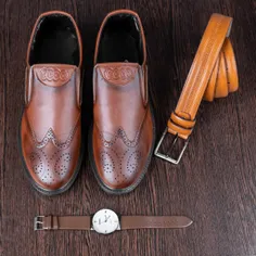 کفش رسمی مردانه قهوه ای مدل وریا