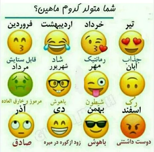 چه ماهی هستین؟؟😃 😊