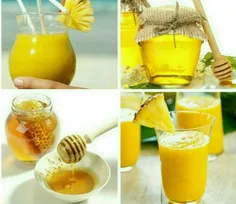 نوشیدن یک لیوان آب آناناس به همراه یک قاشق عسل علاوه بر ح