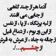 واقعیت زندگی ما آدما... امیدوارم هیچ وقت از جایی نیفتین..