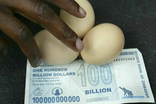 قیمت سه تا تخم مرغ تو زیمباوه 100میلیارد دلار زیمباوه...