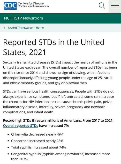 ❌ افزایش بیماری های مقاربتی نتیجه زن زندگی آزادی در آمریکا!