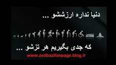 دنیا ارزش چیزیو نداره که جدی بگیری هر تزشو... .