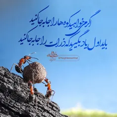 برای جابجایی کوه ابتدا باید سنگ ریزه ها را جا به جا کرد 👌