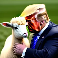 دقیقاً هدف ترامپ رو نفهمیدم ، که چرا اون گوسفند رو بقل کر