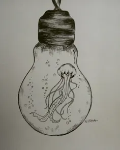 #ink #inkdrawing #lightbulb #octopus #surreal #surrealart