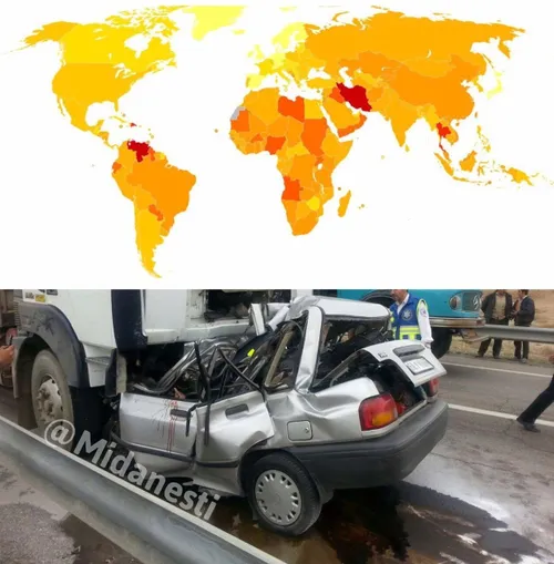 ایران با آمار بیش از 40 مرگ در هر 100 هزار تصادف ، مهلک ت