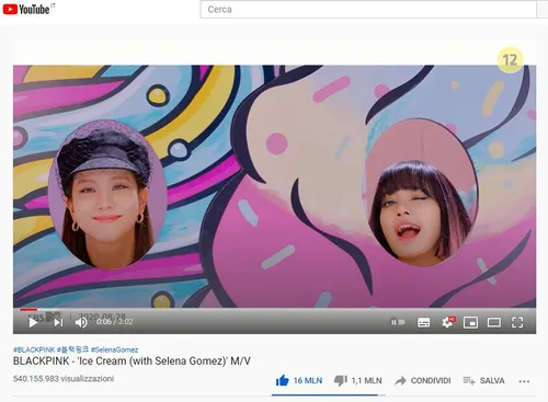 موزیک ویدیو Ice Cream به بیش از 540 میلیون بازدید در یوتو