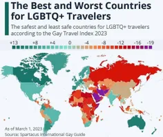 📊بهترین و بدترین کشور ها برای توریست های همجنسباز