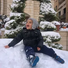 Playing in the snow on Friday morning in #Amman, #Jordan.