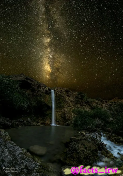 عکس فوق العاده از آبشار آبگرم کلات و راه شیری خراسان.رضوی