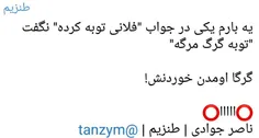 یه بارم یکی در جواب "فلانی توبه کرده" نگفت "توبه گرگ مرگه