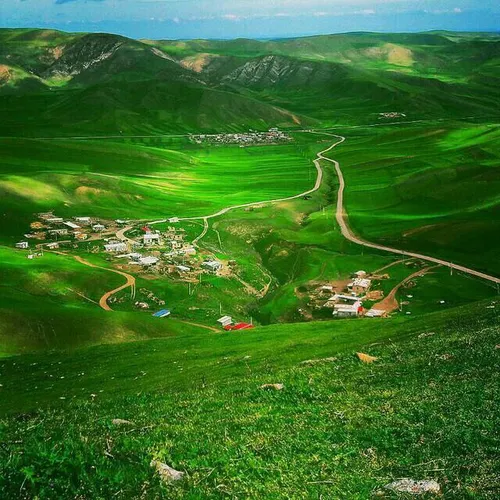 تصویری فوق العاده زیبا از روستای خروزلو واقع در دشت مغان،