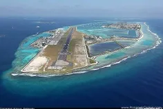 فرودگاه مالدیو که بر روی جزیره مصنوعی در وسط اقیانوس هند 
