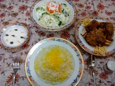 این هم شام امشب ما...چلو ماهیچه...جای همگی دوستان سبز