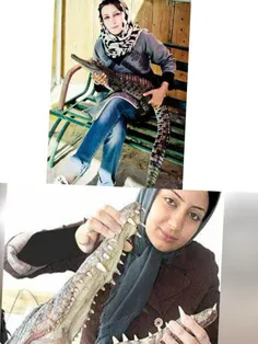 دختر ایرانی که با تمساح ها سر و کله میزند !