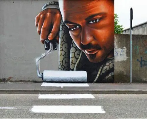 نقاشی خیابانی سه بعدی😉