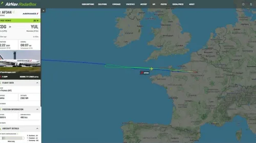 بوئینگ 777 ایرفرانس که از پاریس به مونترال پرواز می کند، 