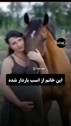 این خانم از اسب بارداره