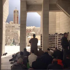 Friday prayers at the King Abdullah Mosque in Amman, Jord