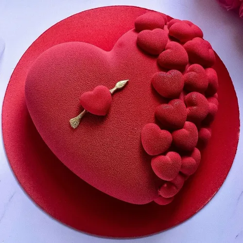 کیک قلبی قرمز مخملی😍😋❤