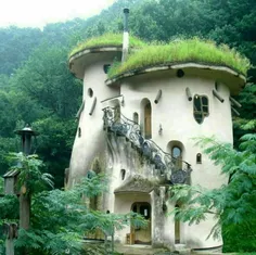 خانه ای شبیه به قارچ در دل طبیعت ژاپن
