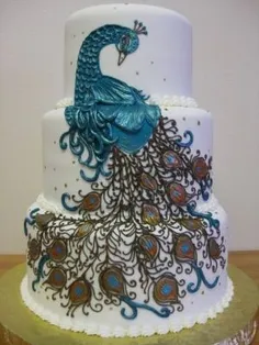 تزیین کیک طاووسی