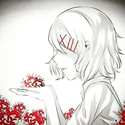 suzuya juuzou سوزویا جوزو توکیو غول انیمه گل قرمز سفید