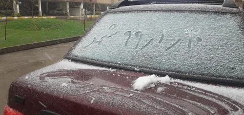 سلام🌹بارش اولین برف بهاری مشهد