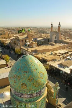 نمایی از خیابان تاریخی بیهق سبزوار. چشم انداز مسجد جامع ا