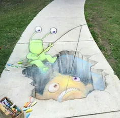 3D Chalk street art!