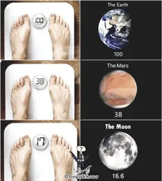 👈 اگر وزن شما روی زمین 100 کیلوگرم است، وزن شما در مریخ 3