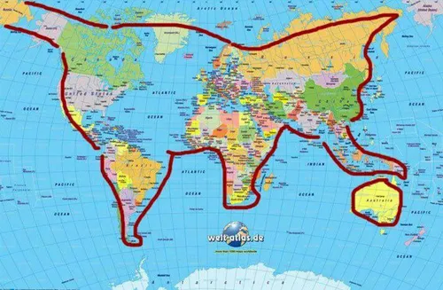 نقشه جهان مانند گربه ای است که با استرالیا بازی میکند