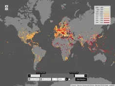 این نقشه ، نمایش دهنده گستردگی جنگ در مناطق مختلف جهان از