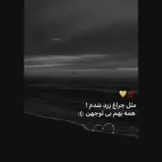 هع مثل اون چراغ زردی میمونم که کسی بهش#توجه_نمیکنه 🙃💔