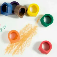 #انگشتر ساخته شده از مداد شمعی های رنگی