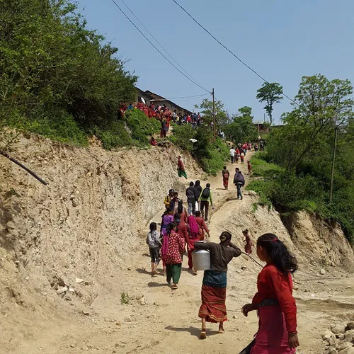 On the sixth day after the earthquake, villagers at the r