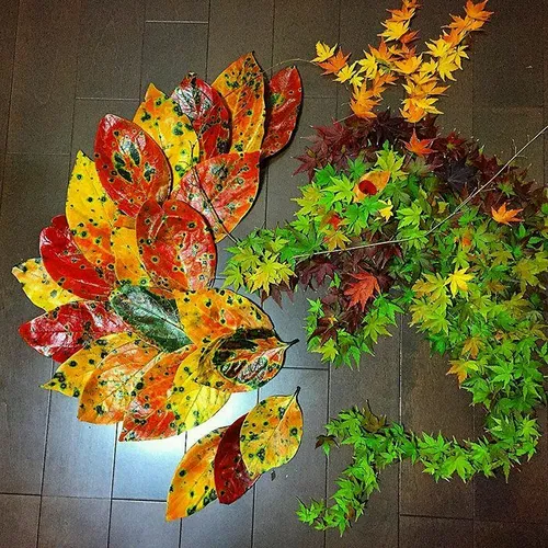 هنرنمایی با برگ های پاییزی