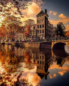 غروب زیبا در آمستردام، #هلند