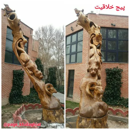 کنده کاری روی درخت خشک شده