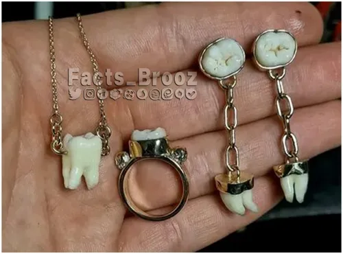 جواهرات ساخته شده از دندان انسان😑🦷