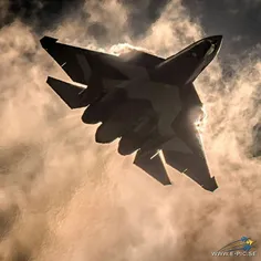 تصویری از جنگنده نسل 5 ام روسی پکفا.نیرو هوایی روسیه در ب