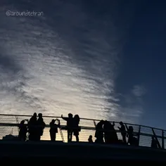 The #silhouette of people on the Tabiyat pedestrian bridg