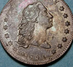 سکه ی Flowing Hair اولین سکه ی یک دلاری که در سال 1794توس