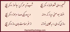 شمعیم و دلی مشعله‌افروز و دگر هیچ     شب تا به سحر گریهٔ جانسوز و دگر هیچ  افسانه بود معنی دیدار که 