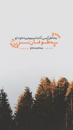 بخاطر کسی که با نسیم میره خودتو به طوفان نزن...