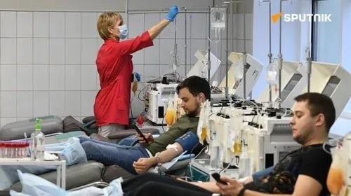 ✅️ در مسکو، اهداکنندگان تقریباً یک تن خون اهدا کردند