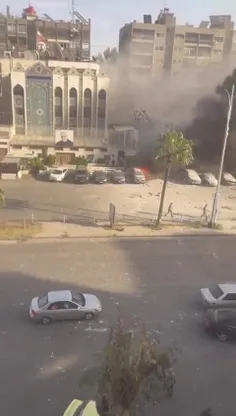 🎥 ویدیویی از ساختمان کنسولگری ایران در دمشق که هدف جنگنده