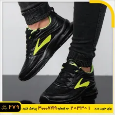 کفش ورزشی مردانه مشکی سبز مدل پادمن