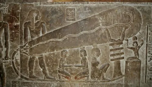 هیروگلف هایی در معبد هاثور و دندرا در مصر کشف شده که مصری